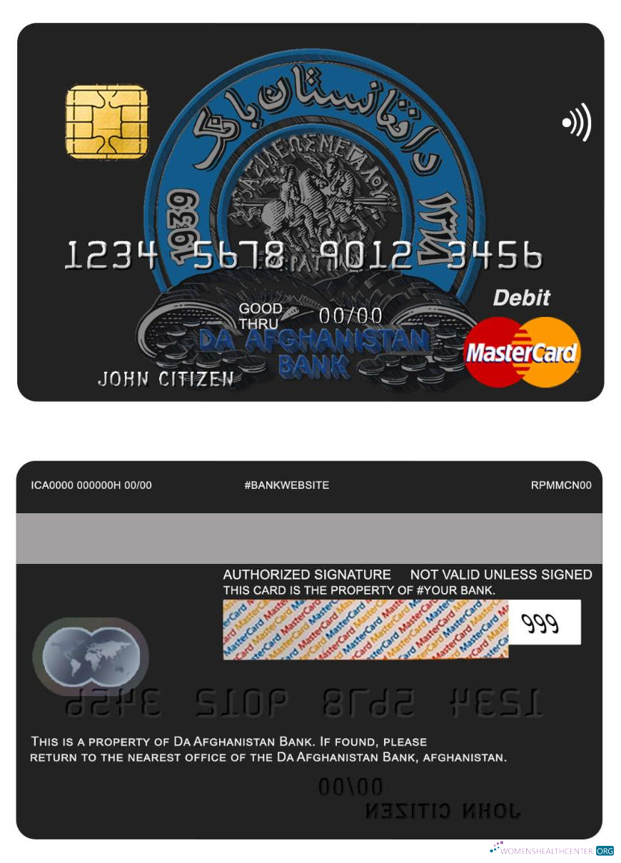 Download Afghanistan Da bank mastercard Photoshop template